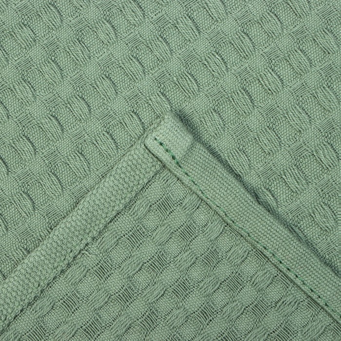 Новогодний подарок. Набор кухонных полотенец Доляна, цвет хаки, 35х60 см - 4шт, 100% хл, вафля 220 г/м2