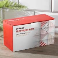 Набор банок керамических для сыпучих продуктов с ложками на деревянной подставке &laquo;Эстет&raquo;, 2 предмета, 300 мл