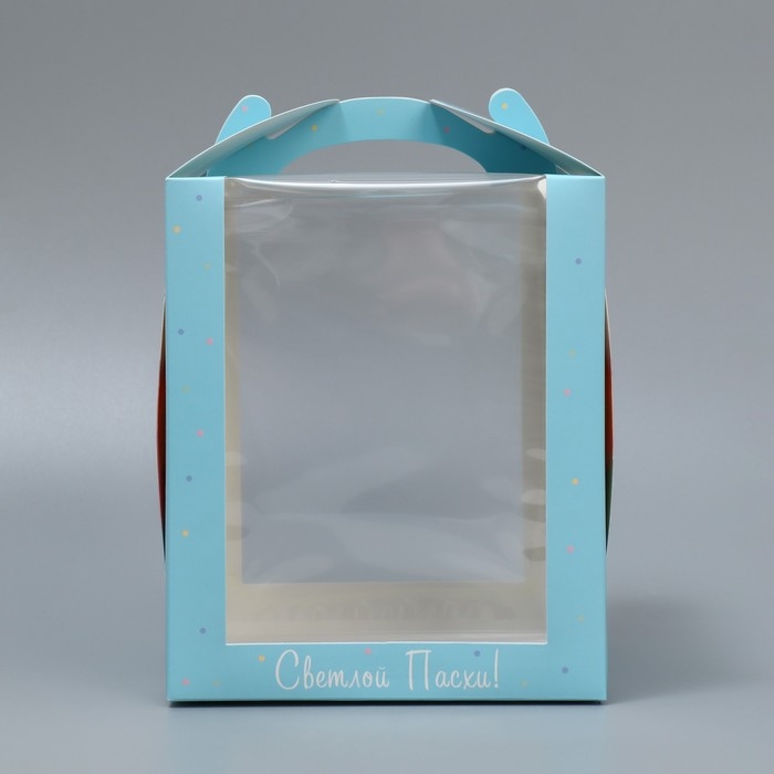 Коробка под маленький торт, кондитерская упаковка, &laquo;Пасха&raquo;, 15 х 15 х 18 см
