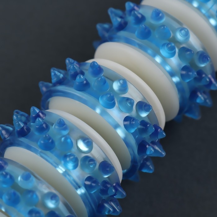 Массажёр «Скалка», универсальный, 37,5 × 4 см, 9 колёс с шипами, цвет МИКС Массажёр «Скалка», универсальный, 37,5 × 4 см, 9 колёс с шипами, цвет МИКС