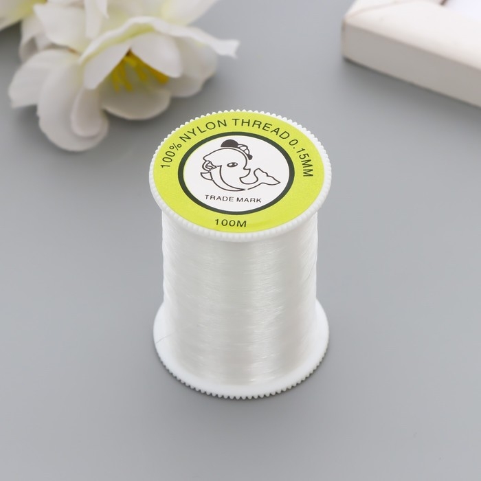 Леска для бисера 0,15 мм, 100 м, белый Леска для бисера 0,15 мм, 100 м, белый