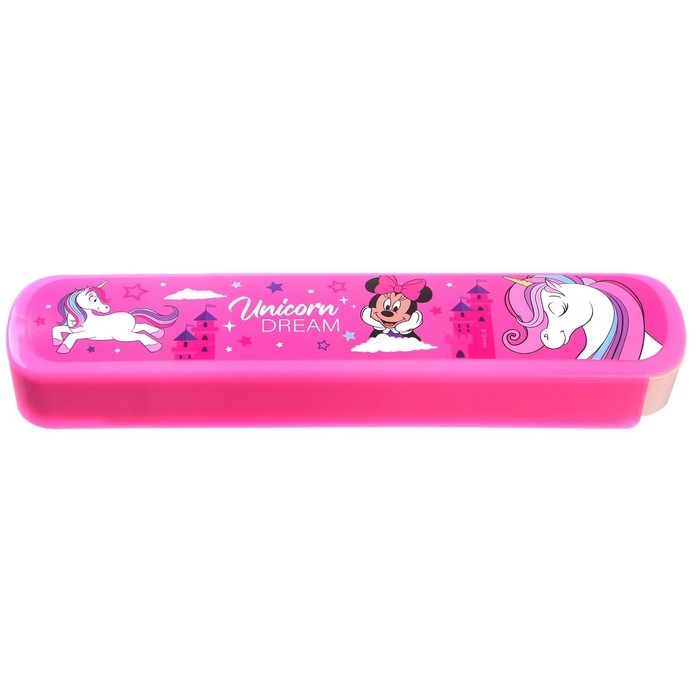 Пенал-футляр пластиковый, 43х200х23 мм, выдвижной, Минни Маус и единорог Пенал-футляр пластиковый, 43х200х23 мм, выдвижной, Минни Маус и единорог