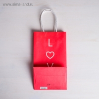 Пакет подарочный крафт, упаковка, «Love», 12 х 21 х 9 см Пакет подарочный крафт, упаковка, «Love», 12 х 21 х 9 см