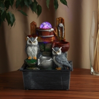 Фонтан "Семья серых филинов на камнях" 28х21 см (с подсветкой) Фонтан "Семья серых филинов на камнях" 28х21 см (с подсветкой)