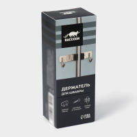 Держатель для швабры и метлы Доляна, с крючками, 3,8×4,8×16 см Держатель для швабры и метлы Доляна, с крючками, 3,8×4,8×16 см