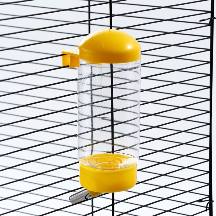 Поилка для клетки, 400 мл, 9 х 6 х 20 см, жёлтая Поилка для клетки, 400 мл, 9 х 6 х 20 см, жёлтая