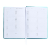 Ежедневник датированный 2025 года, deVENTE. Flag, A5 168 листов, Attomex. Even, твердая обложка бумвинил с поролоном, шелкография, ляссе, блок 70 г/м2, бирюзовый