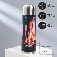 Термос &laquo;Огонь&raquo; в кожзаме, MODE FORREST, 750 мл, время сохранения тепла 16-18 ч