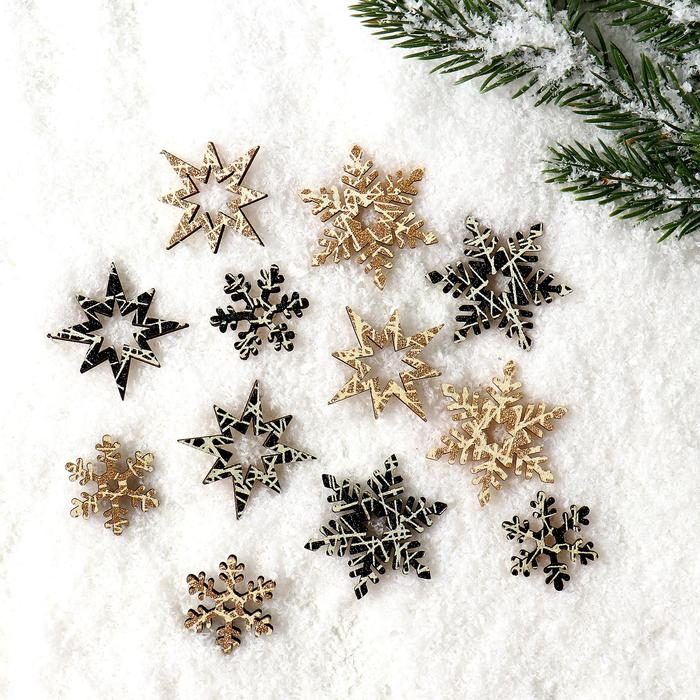 Новогодний декор с подсветкой «Снежинка» 8×12.5 см, набор 12 шт. Новогодний декор с подсветкой «Снежинка» 8×12.5 см, набор 12 шт.