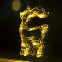 Гирлянда &laquo;Бахрома&raquo; 2.4 &times; 0.9 м с насадками &laquo;Олень&raquo;, IP20, прозрачная нить, 138 LED, свечение тёплое белое, 8 режимов, 220 В