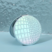 Зеркало складное &laquo;Крокодил&raquo;, d = 7,5 см, цвет голубой/зелёный