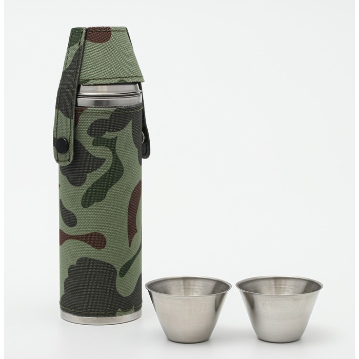 Фляжка для алкоголя, нержавеющая сталь, подарочная, 300 мл, с 3 стопками по 30 мл Фляжка для алкоголя, нержавеющая сталь, подарочная, 300 мл, с 3 стопками по 30 мл