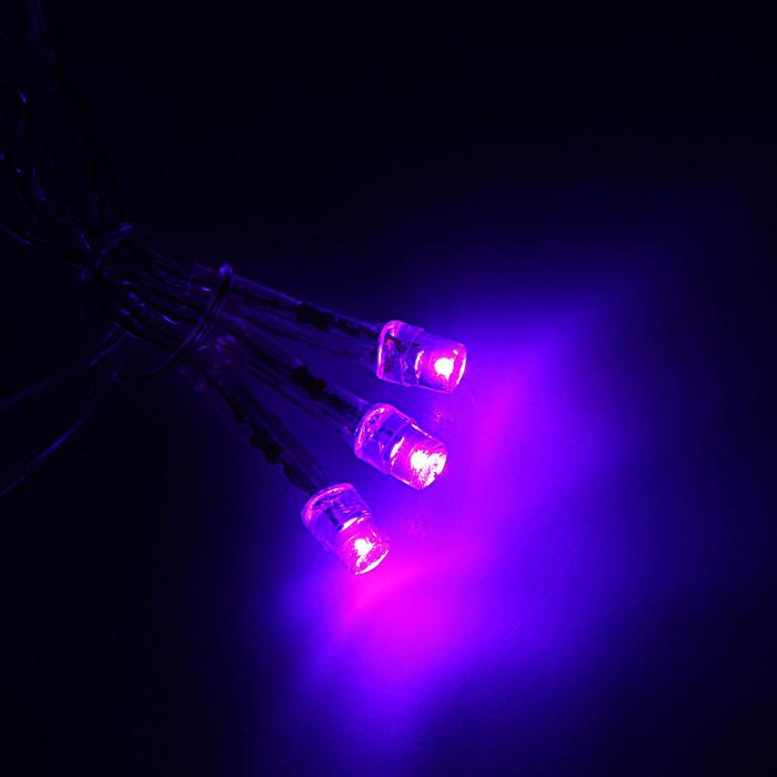 Гирлянда &laquo;Занавес&raquo; 2 х 1.5 м, IP20, прозрачная нить, 360 LED, свечение фиолетовое, 8 режимов, 220 В