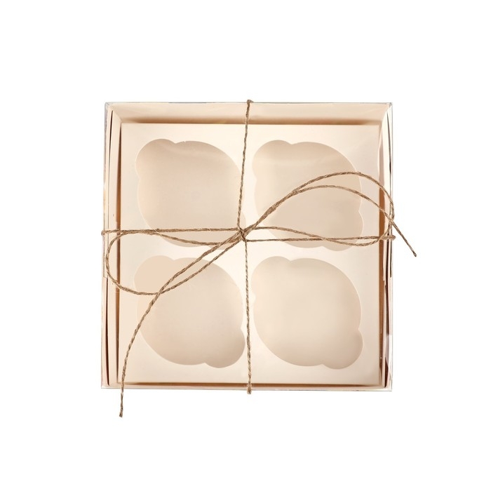 Коробка для капкейков, кондитерская упаковка, 4 ячейки &laquo;С 8 марта&raquo;, 16 х 16 х 7.5 см