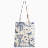 Шопер &laquo;Цветы&raquo; 33,5 х 39,5 см., отдел без молнии, без подклада, белый