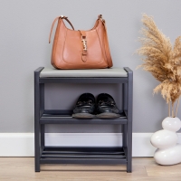 Банкетка с обувницей Базовая, 400 x 250 x 415, металл, чёрная