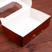 Новый год. Коробка складная, кондитерская упаковка с окном "С Новым Годом!", 25 х 15 х 7 см Новый год. Коробка складная, кондитерская упаковка с окном "С Новым Годом!", 25 х 15 х 7 см