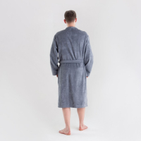 Халат махровый мужск. "Лучший папа" р-р 52-54, серый Халат махровый мужск. "Лучший папа" р-р 52-54, серый