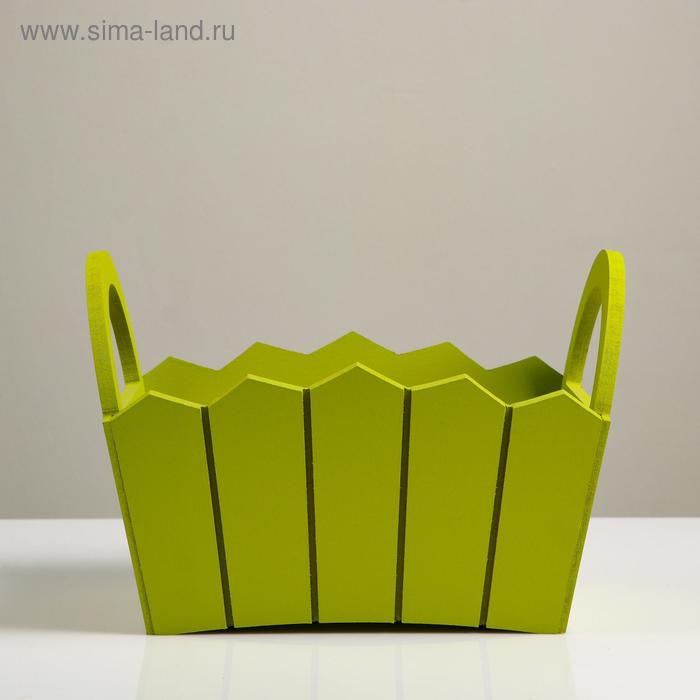 Кашпо деревянное 25&times;16&times;17 см "Мария", ручки боковые, МДФ, фисташка