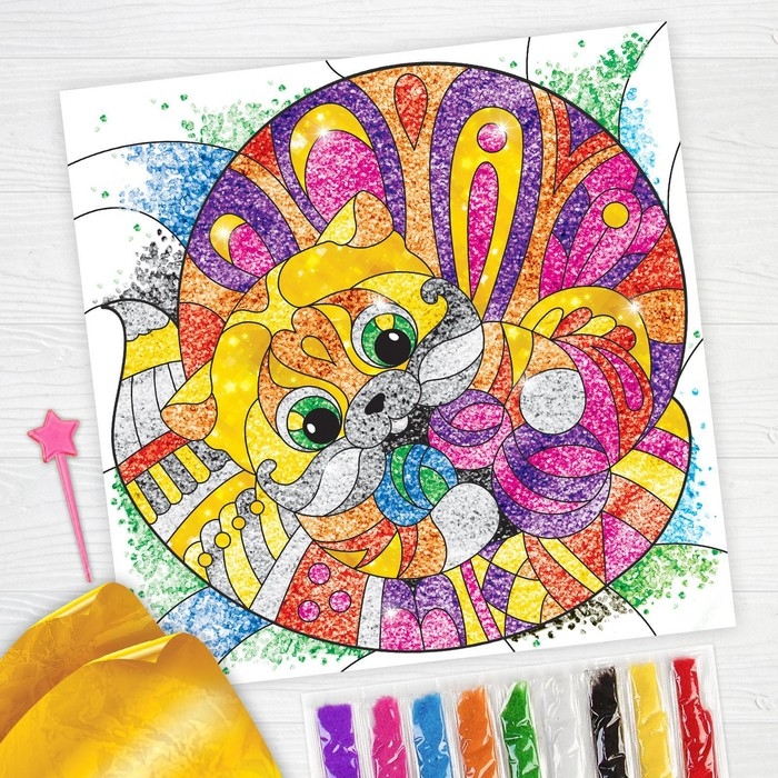 Набор для творчества. Фреска песком «Кот» Набор для творчества. Фреска песком «Кот»