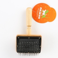 Щётка - пуходёрка деревянная "Премиум" с каплями, для длинношерстных животных, основание 80 х 60 мм Щётка - пуходёрка деревянная "Премиум" с каплями, для длинношерстных животных, основание 80 х 60 мм