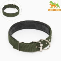 Ошейник "Комфорт" комбинированный (полиэстер, искус. кожа), 70 х 4 см, ОШ 48-58 см, тёмно-зел Ошейник "Комфорт" комбинированный (полиэстер, искус. кожа), 70 х 4 см, ОШ 48-58 см, тёмно-зел