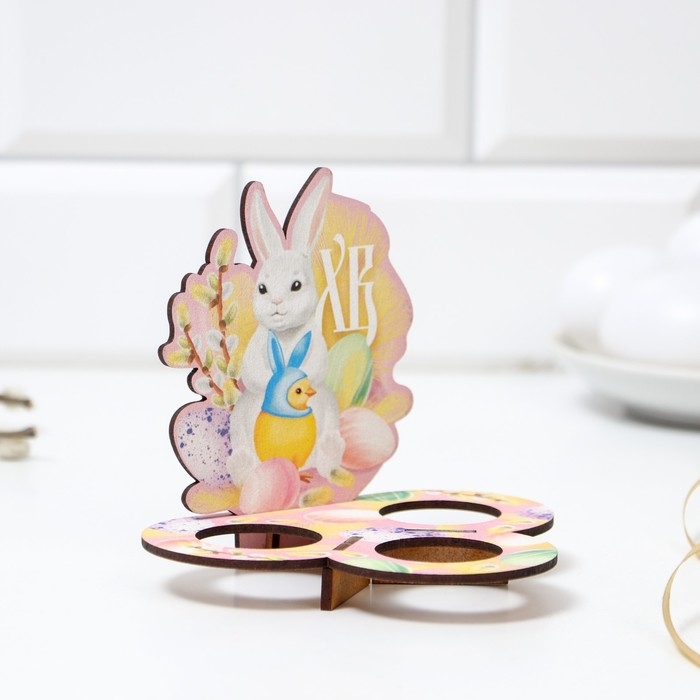 Подставка на 3 яйца &laquo;Кролик&raquo;, 12,8 х 11,2 х 10,6 см.