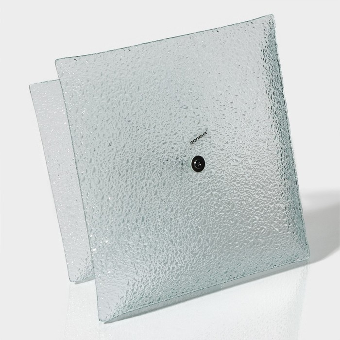 Этажёрка - фруктовница квадратная Доляна &laquo;Акцент&raquo;, 2 яруса, 25&times;22 см, стекло