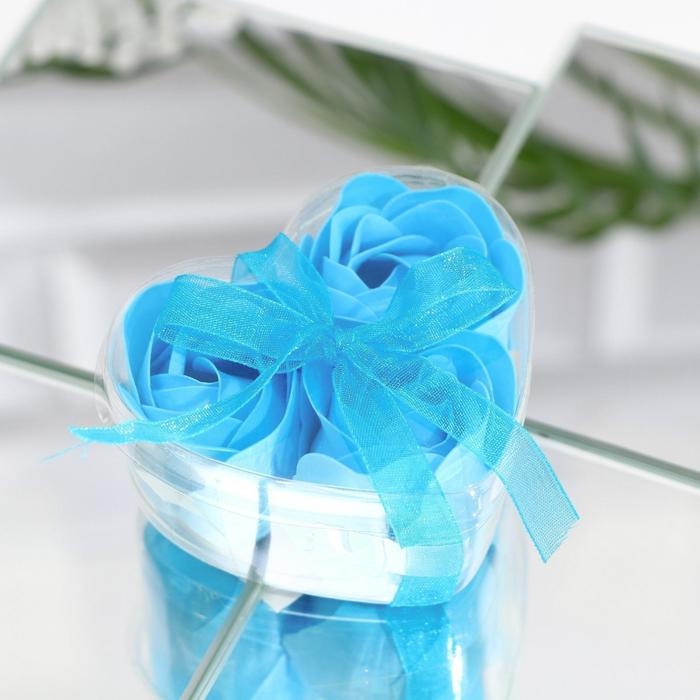 Мыльные розочки, синие, набор 3 шт.