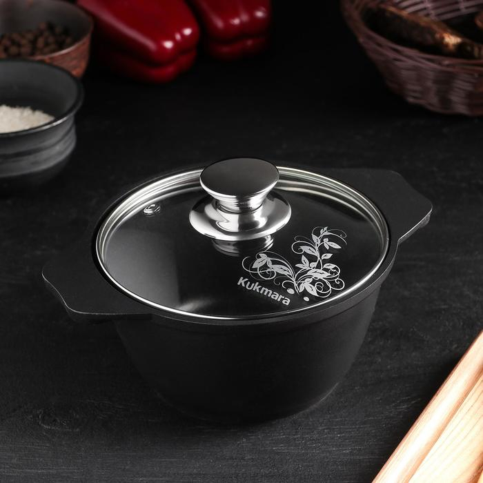 Кастрюля &laquo;Традиция&raquo;, 1 л, 23&times;18&times;9 см, антипригарное покрытие, цвет чёрный