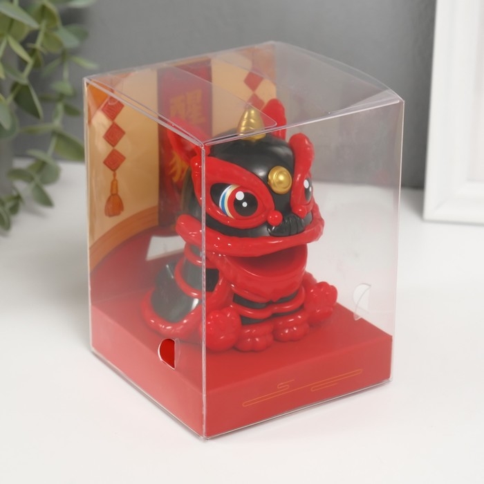 Маятник пластик Маятник пластик "Китайский лев" красно-чёрный 8,5х7,3х8,5 см