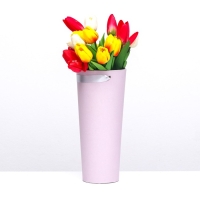 Переноска конус под цветы, пыльная роза 10 х 14 х 30 см Переноска конус под цветы, пыльная роза 10 х 14 х 30 см