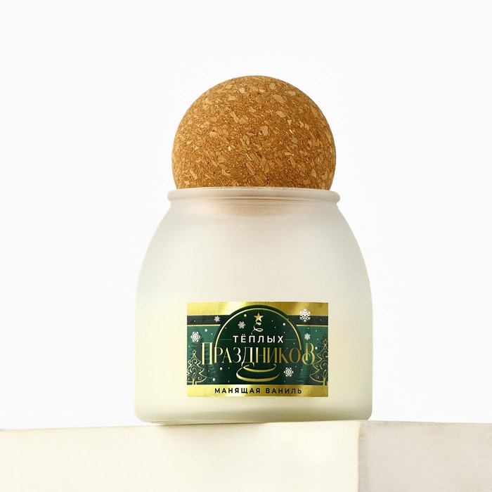 Свеча новогодняя, аромат манящая ваниль , 9 х 6,5 см Свеча новогодняя, аромат манящая ваниль , 9 х 6,5 см