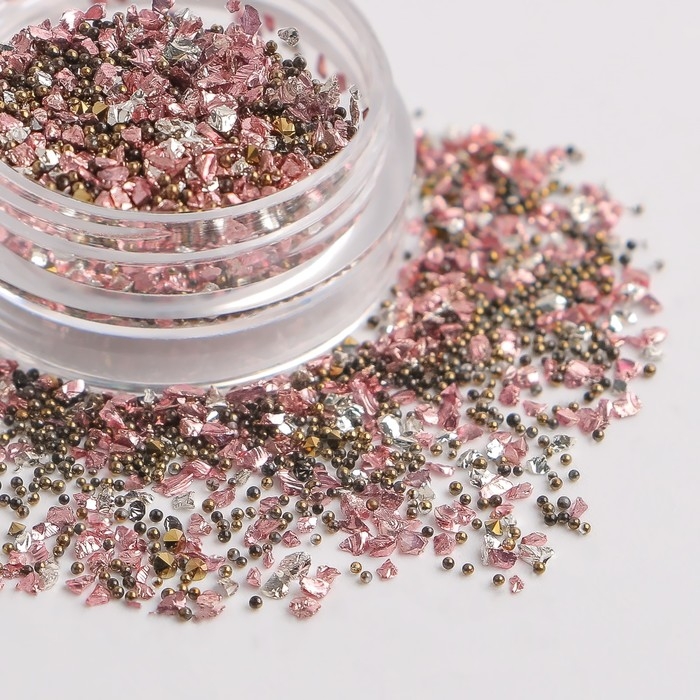 Фигурки для дизайна ногтей &laquo;Камень&raquo;, объёмные, цвет медный/розовый