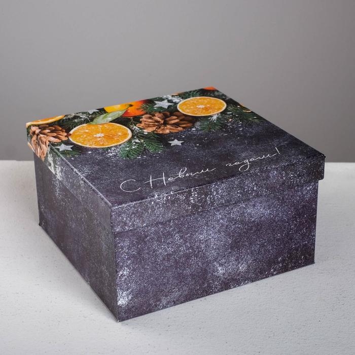 Набор подарочных коробок 6 в 1 &laquo;Мандариновый&raquo;, 10 х 10 х 6 - 20 х 20 х 11 см , Новый год