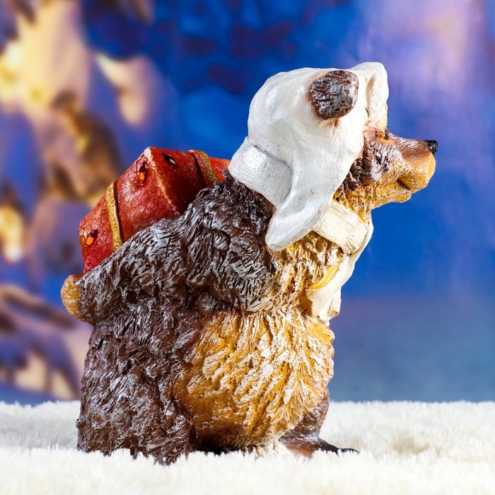 Фигура "Мишка новогодний с подарком" 28х26см