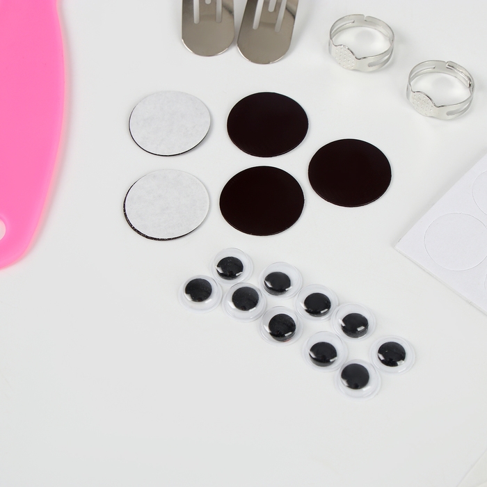 Термомозаика, 24 цвета, светятся в темноте, основа &mdash; 4 шт., пинцет &mdash; 2 шт., магнит &mdash; 5 шт., глазки