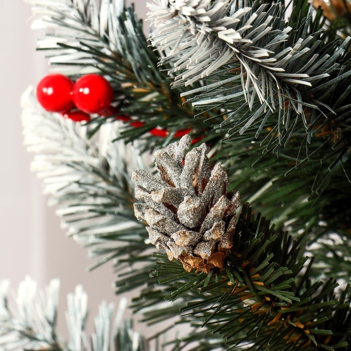 Ёлка искусственная настольная Ёлка искусственная настольная "Принцесса" шишка серебро+ягоды 65 см