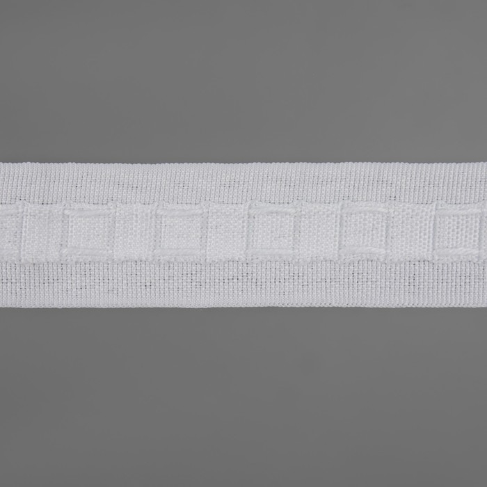 Шторная лента фиксированная сборка, матовая, 3 см, 50 &plusmn; 1 м, цвет белый