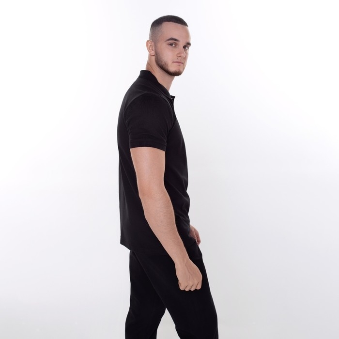 Футболка мужская поло, цвет чёрный, размер 50