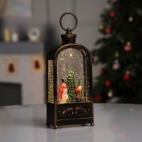 Светодиодная фигура «Фонарь со снеговиком» 10.2 × 23 × 5.8 см, пластик, батарейки ААх3 (не в комплекте), USB, свечение тёплое белое Светодиодная фигура «Фонарь со снеговиком» 10.2 × 23 × 5.8 см, пластик, батарейки ААх3 (не в комплекте), USB, свечение тёплое белое