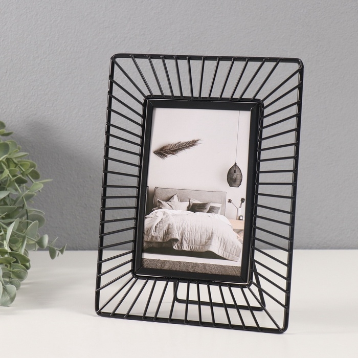 Фоторамка металл на 1 фото 10х15 см "Солнце" черный 18х23,7 см