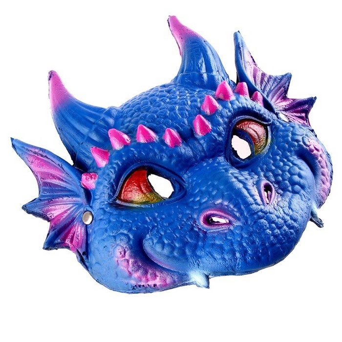 Маска карнавальная Маска карнавальная "Дракончик голубой"