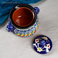 Сахарница Риштанская Керамика "Узоры", 800 мл, синяя Сахарница Риштанская Керамика "Узоры", 800 мл, синяя