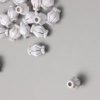 Бусины для творчества пластик "Ромб" бело-серебристые набор 20 гр 1,3х0,8х0,8 см Бусины для творчества пластик "Ромб" бело-серебристые набор 20 гр 1,3х0,8х0,8 см
