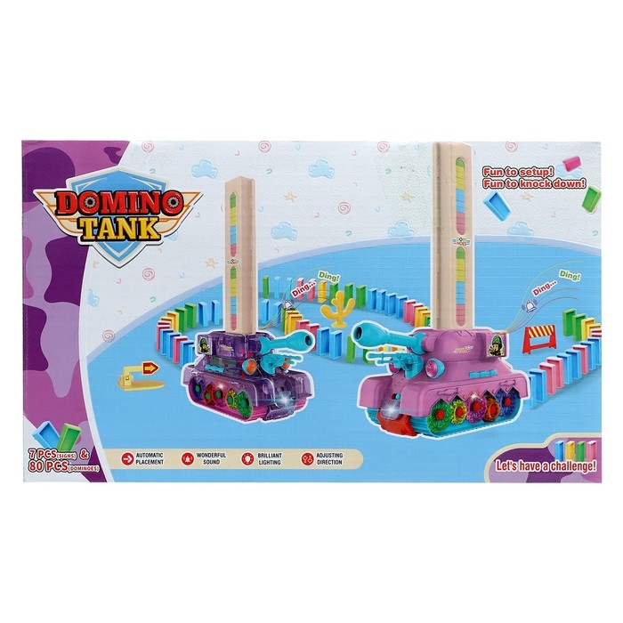 Танк &laquo;Домино&raquo;, работает от батареек, свет и звук, домино в комплекте