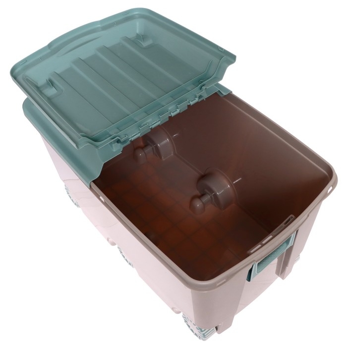 Ящик для игрушек на колёсах, 66,5 л., 68,5 &times; 39,5 &times; 38,5 см, цвет светло-бежевый