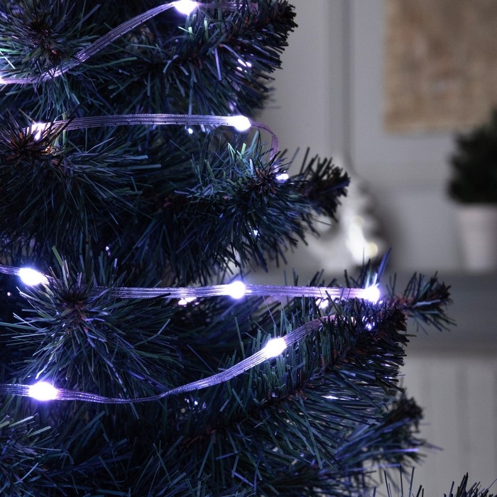 Умная гирлянда «Нить» 10 м роса, IP20, серебристая нить, 100 LED, управление с приложения, свечение RGB, USB Умная гирлянда «Нить» 10 м роса, IP20, серебристая нить, 100 LED, управление с приложения, свечение RGB, USB