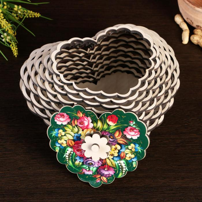 Конфетница Конфетница "Цветы. Вид 5", сердце, 20х18 см