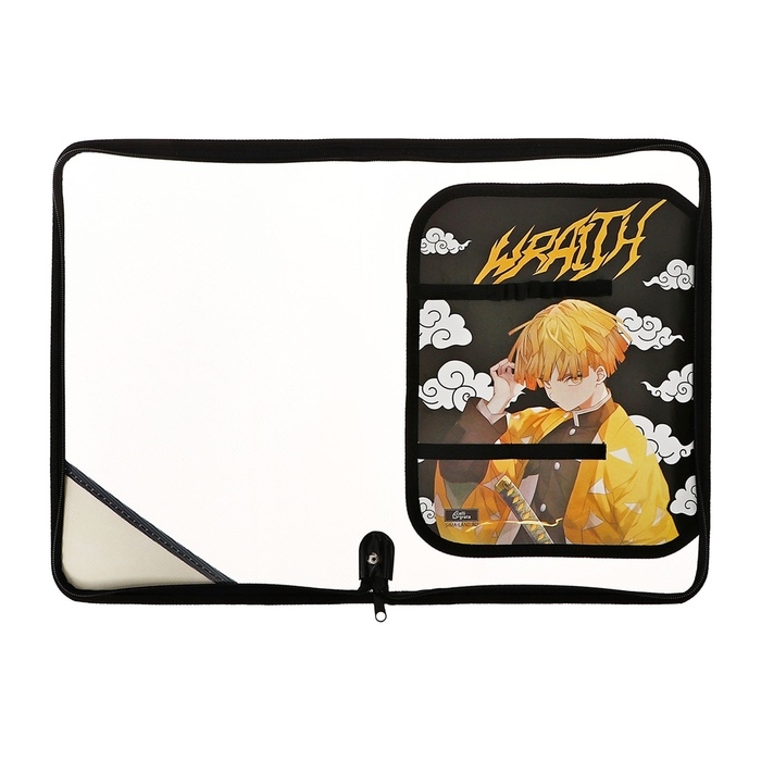 Папка для труда А4, молния вокруг, откидная планка, пластиковая, ПТР-1, с наполнением 10 предметов, для мальчика, Calligrata Папка для труда А4, молния вокруг, откидная планка, пластиковая, ПТР-1, с наполнением 10 предметов, для мальчика, Calligrata "Аниме клинок"